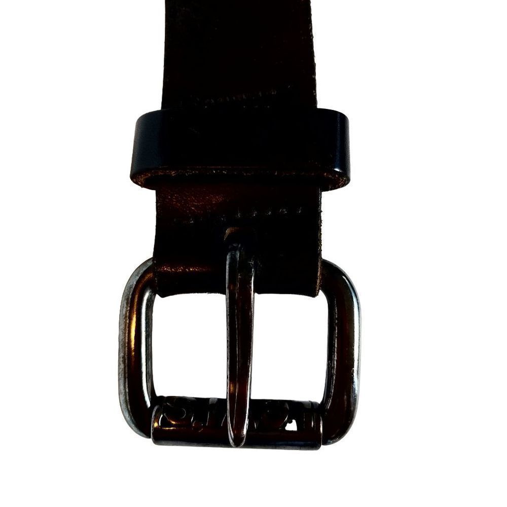 Levi Belt Logo Metal Buckle 100% Real Leather circa 90' s Black size S - Picture 4 of 16